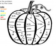 Coloriage Mathématique Citrouille de Halloween