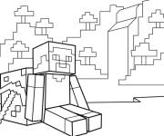 Coloriage et dessins gratuit Personnage Minecraft qui se repose à imprimer
