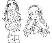 Coloriage Petite fille kawaii du film d'anime My hero academia