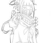 Coloriage Toga image d'anime My hero academia pour filles