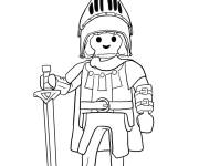 Coloriage Chevalier armé tenant un épée de Playmobil