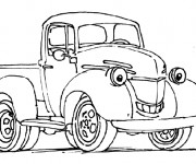 Coloriage et dessins gratuit Une Camionnette qui sourit à imprimer