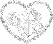 Coloriage Rose Et Coeur Gratuit A Imprimer