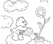 Coloriage et dessins gratuit Calinours dans les nuages à imprimer