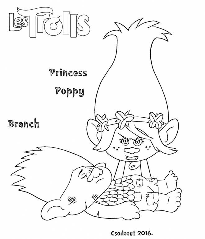 Les Trolls : Princesse Poppy  Coloriage trolls, Coloriage, Coloriage disney