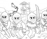 Coloriage et dessins gratuit Ninjago au combat à imprimer