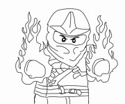 Coloriage Ninjago Kai en feu