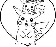 Coloriage et dessins gratuit Pokémon Pikachu mignon à imprimer