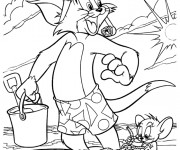 Coloriage et dessins gratuit Tom et Jerry dessin animé à imprimer