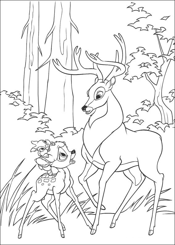 Coloriage Bambi gratuit à imprimer liste 20 à 40