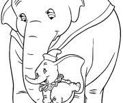 Coloriage et dessins gratuit Madame Jumbo et Dumbo à imprimer