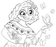 Coloriage et dessins gratuit Mirabel avec un papillon Encanto  à imprimer