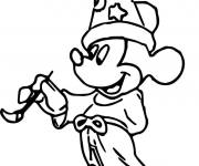 Coloriage et dessins gratuit Sorcier Mickey avec le pinceau de couleur à imprimer