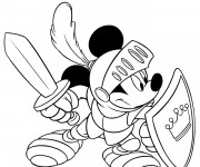 Coloriage et dessins gratuit Mickey mouse le chevalier à imprimer
