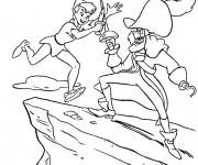 Un joli coloriage de Peter Pan avec Mouche et le capitaine Crochet. Un  dessin parfait qui plaira à tous les…