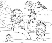 Coloriage Princesse Sofia avec la petite sirène