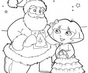 Coloriage et dessins gratuit Dora de Noël à imprimer