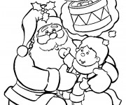 Coloriage L'enfant exprime son souhait pour le Noel