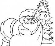 Coloriage et dessins gratuit Père Noël à la Maison à imprimer