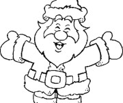 Coloriage et dessins gratuit Père Noël heureux à imprimer