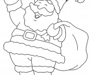 Coloriage et dessins gratuit Père Noël te salue à imprimer