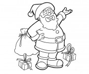 Coloriage et dessins gratuit Père Noël vecteur à imprimer