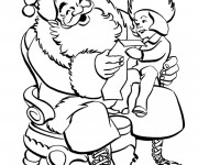 Coloriage et dessins gratuit Une Fille donne une lettre au Père Noël à imprimer