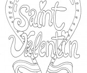 Coloriage Carte de St-Valentin à télécharger