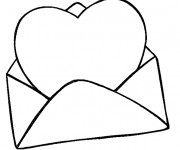 Coloriage et dessins gratuit Lettre d'amour St-Valentin à imprimer
