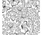 Coloriage et dessins gratuit Fleurs et Papillon créative à imprimer