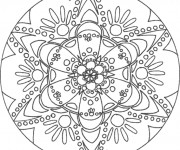 Coloriage et dessins gratuit Mandala Fleurs facile à colorier à imprimer