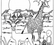 Coloriage et dessins gratuit Animaux Afrique à imprimer