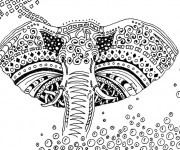 Coloriage et dessins gratuit Éléphant artistique à imprimer