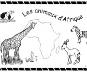 Coloriage et dessins gratuit Les animaux d'Afrique à découper à imprimer