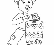 Coloriage et dessins gratuit Petit enfant Africain à imprimer