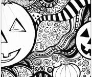 Coloriage et dessins gratuit Adulte Halloween complexe à imprimer