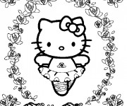 Coloriage et dessins gratuit Hello Kitty danseuse à imprimer