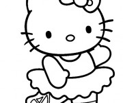 Coloriage et dessins gratuit Hello Kitty Danseuse de Ballet à imprimer