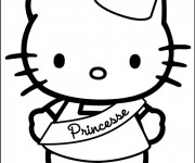 Coloriage et dessins gratuit Hello Kitty Princesse en couleur à imprimer