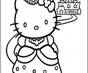 Coloriage et dessins gratuit Hello Kitty Princesse pour Enfant à imprimer