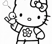 Coloriage et dessins gratuit Hello Kitty Princesse stylisé à imprimer