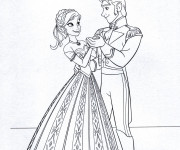 Coloriage Elsa et Hans dansent