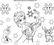 Coloriage et dessins gratuit La Reine des Neiges en Pose à imprimer