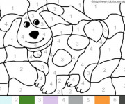 Coloriage et dessins gratuit Magique numération Le chien à imprimer