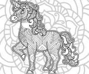 Coloriage Illustration mandala Licorne