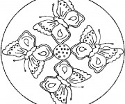Coloriage et dessins gratuit Mandala Papillons à imprimer