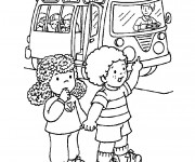 Coloriage et dessins gratuit On prend l'autobus maternelle à imprimer