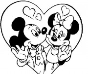 Coloriage Disney Mickey et Minie
