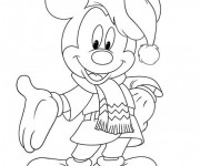 Coloriage Mickey Mouse Noel à colorier