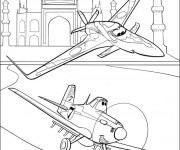 Coloriage et dessins gratuit Ishani et Dusty survolent le Taj Mahal à imprimer